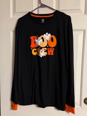 Men’s M 38-40 'Boo Crew' Long-Sleeve Halloween sleepwear top